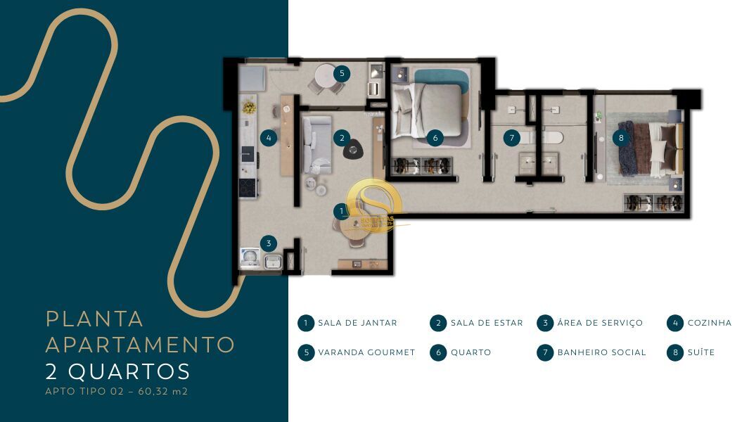 Apartamento à venda com 2 quartos, 60m² - Foto 5