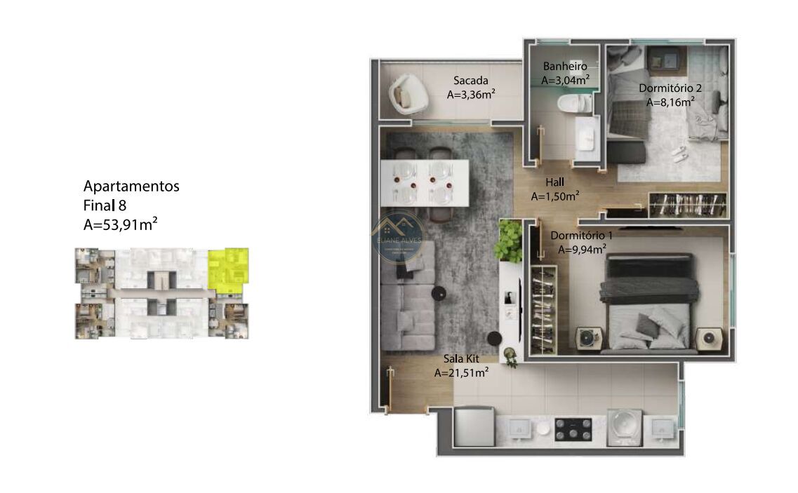 Apartamento à venda com 2 quartos, 53m² - Foto 26