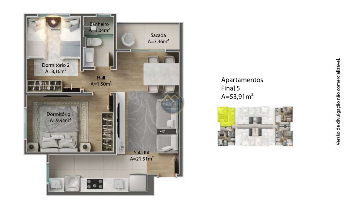 Apartamento à venda com 2 quartos, 53m² - Foto 23
