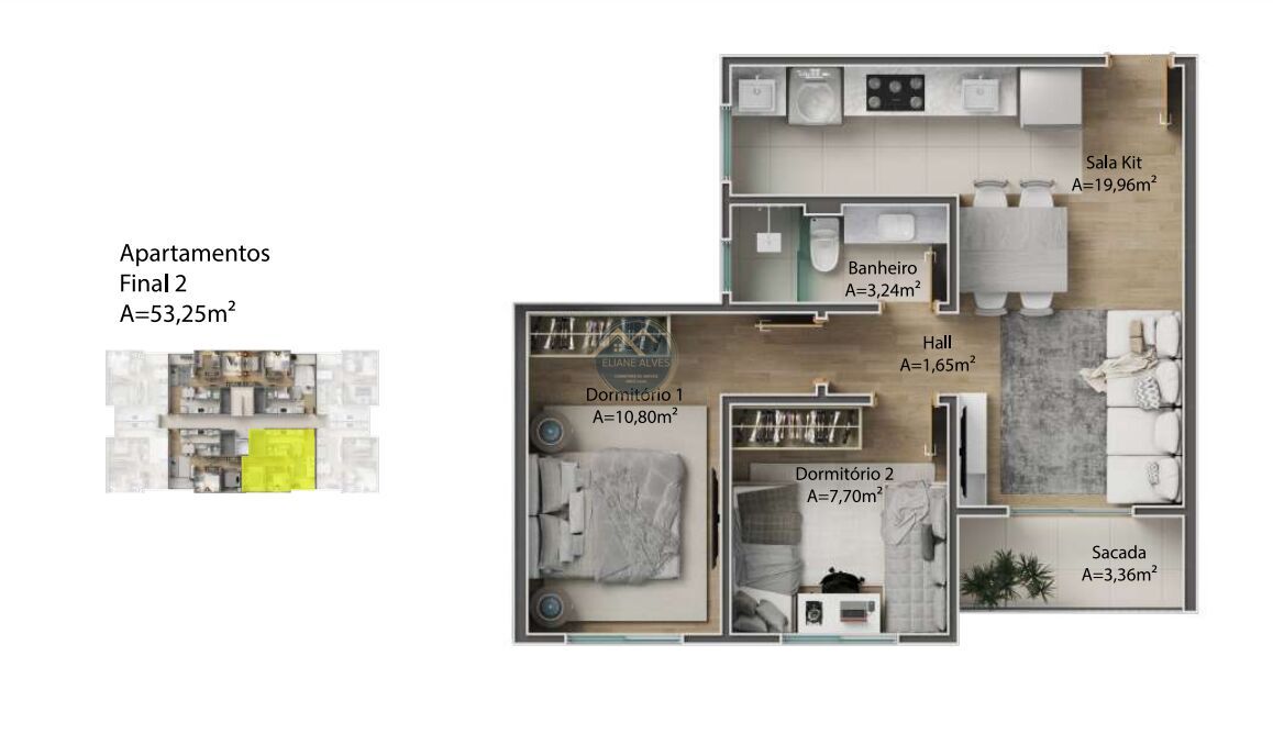 Apartamento à venda com 2 quartos, 53m² - Foto 20