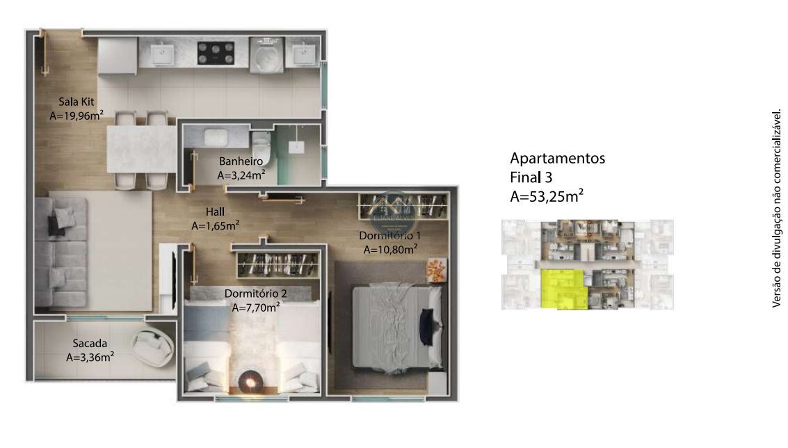 Apartamento à venda com 2 quartos, 53m² - Foto 21