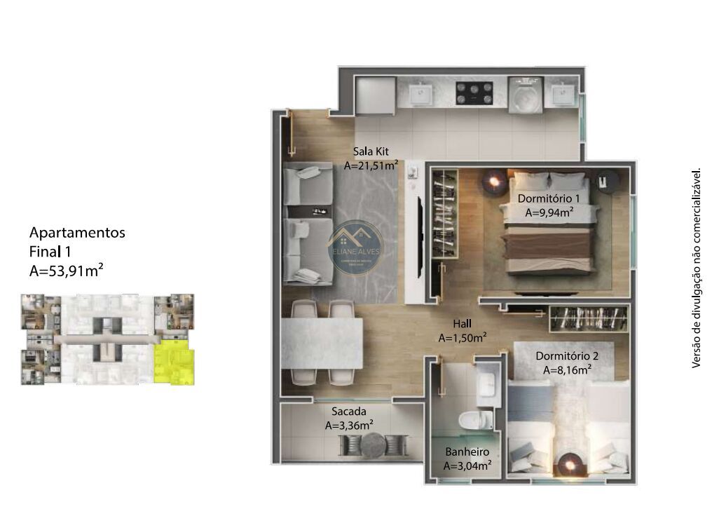 Apartamento à venda com 2 quartos, 53m² - Foto 19