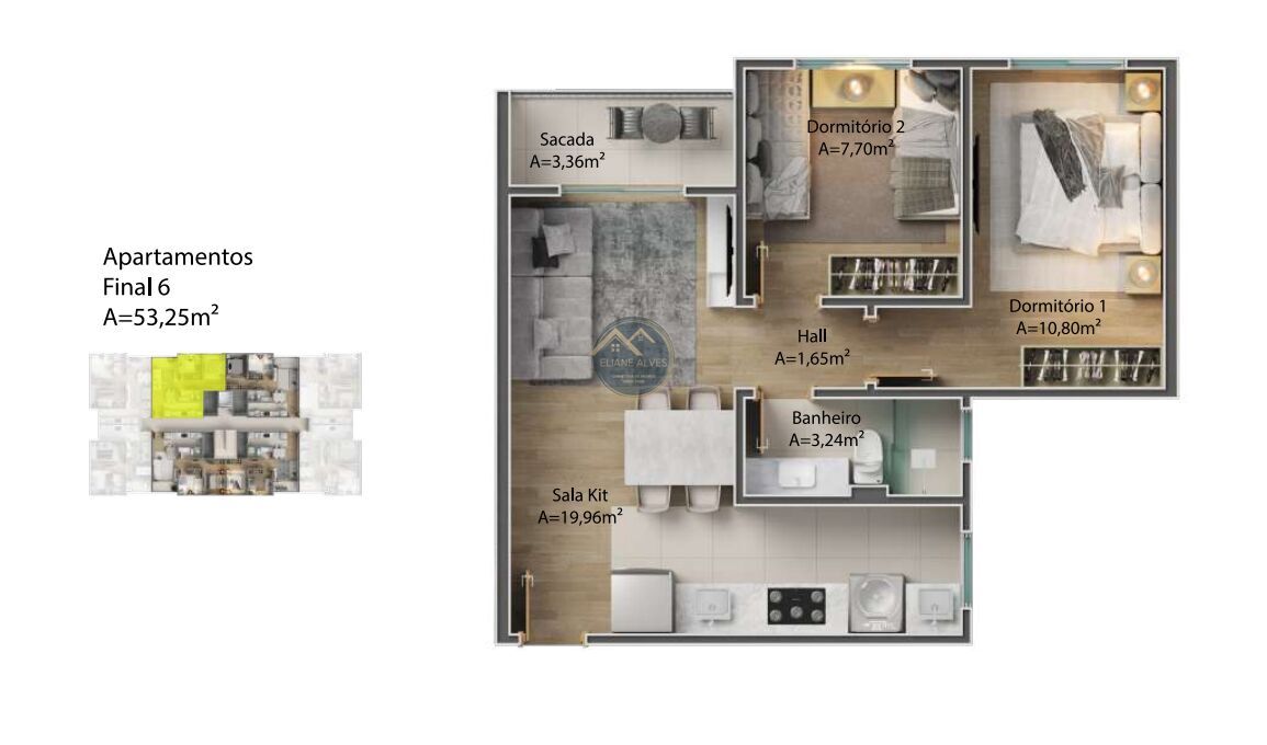Apartamento à venda com 2 quartos, 53m² - Foto 24