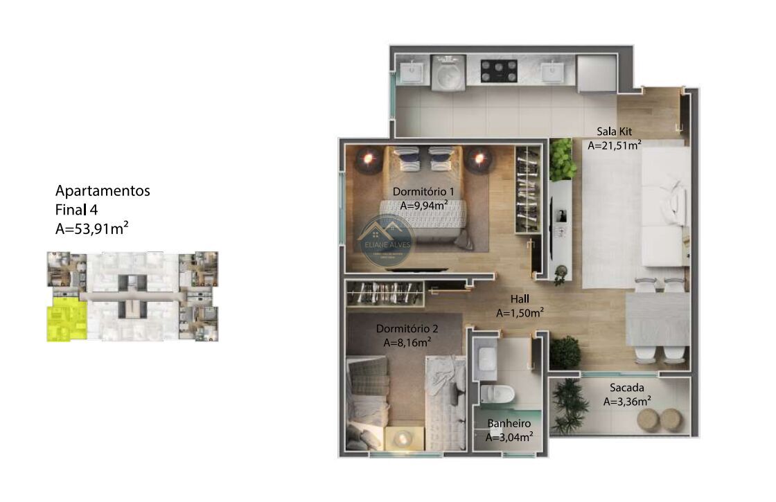 Apartamento à venda com 2 quartos, 53m² - Foto 22
