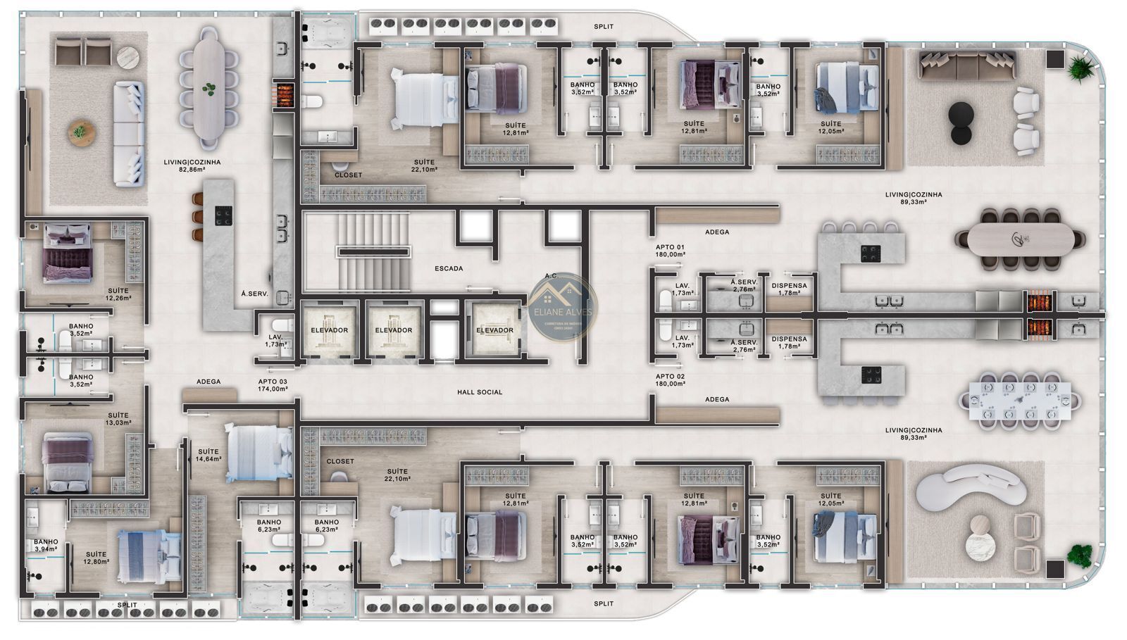 Apartamento à venda com 4 quartos, 180m² - Foto 27