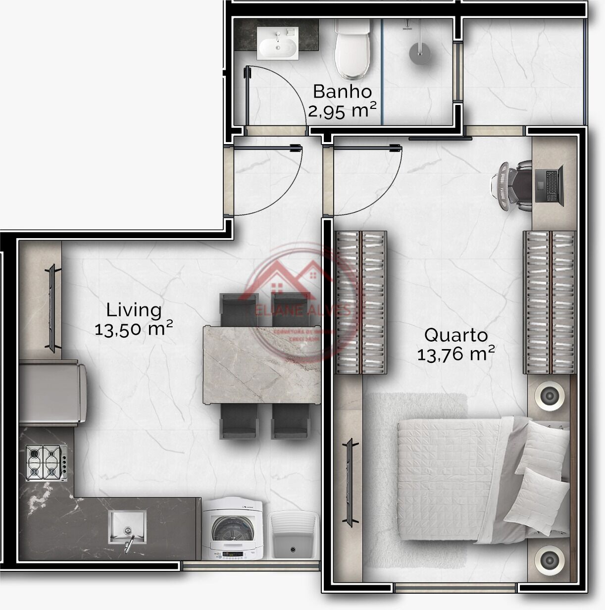 Apartamento à venda com 1 quarto - Foto 2