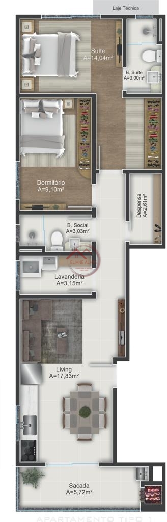 Apartamento à venda com 2 quartos, 72m² - Foto 7