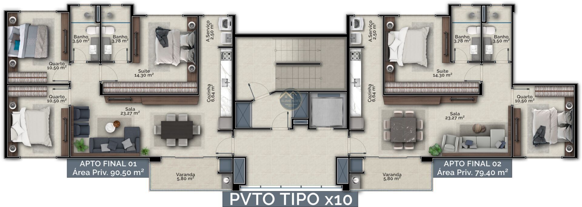 Apartamento à venda com 2 quartos, 79m² - Foto 32