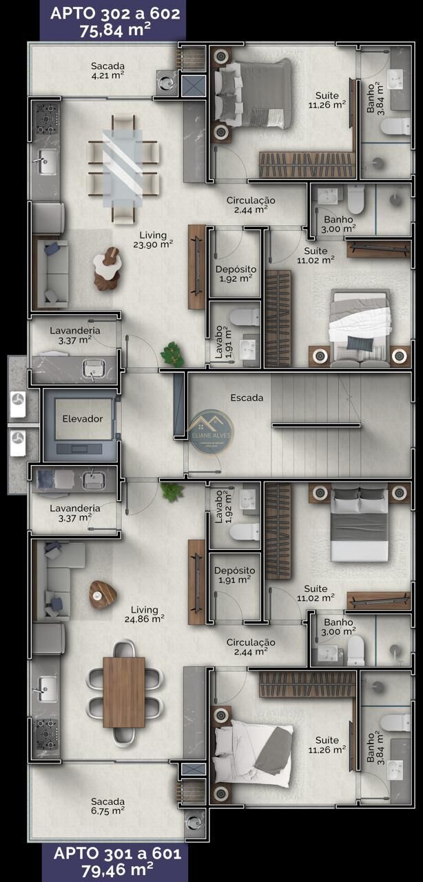 Apartamento à venda com 2 quartos, 75m² - Foto 23