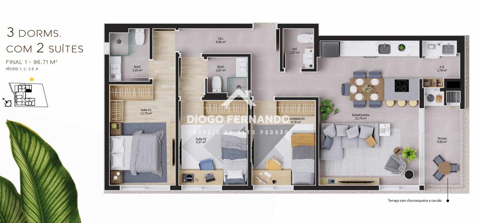 Apartamento à venda com 3 quartos, 125m² - Foto 19