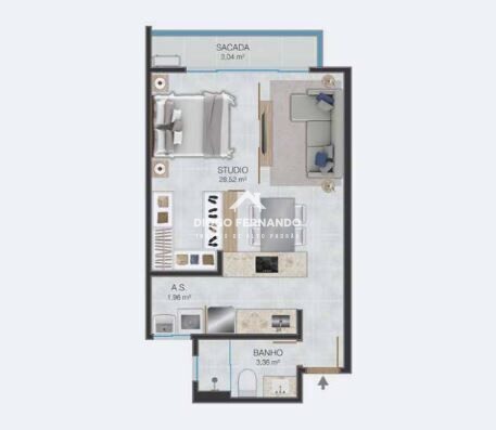 Apartamento à venda com 1 quarto, 42m² - Foto 4