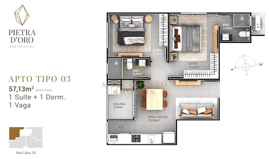 Apartamento à venda com 2 quartos, 67m² - Foto 14