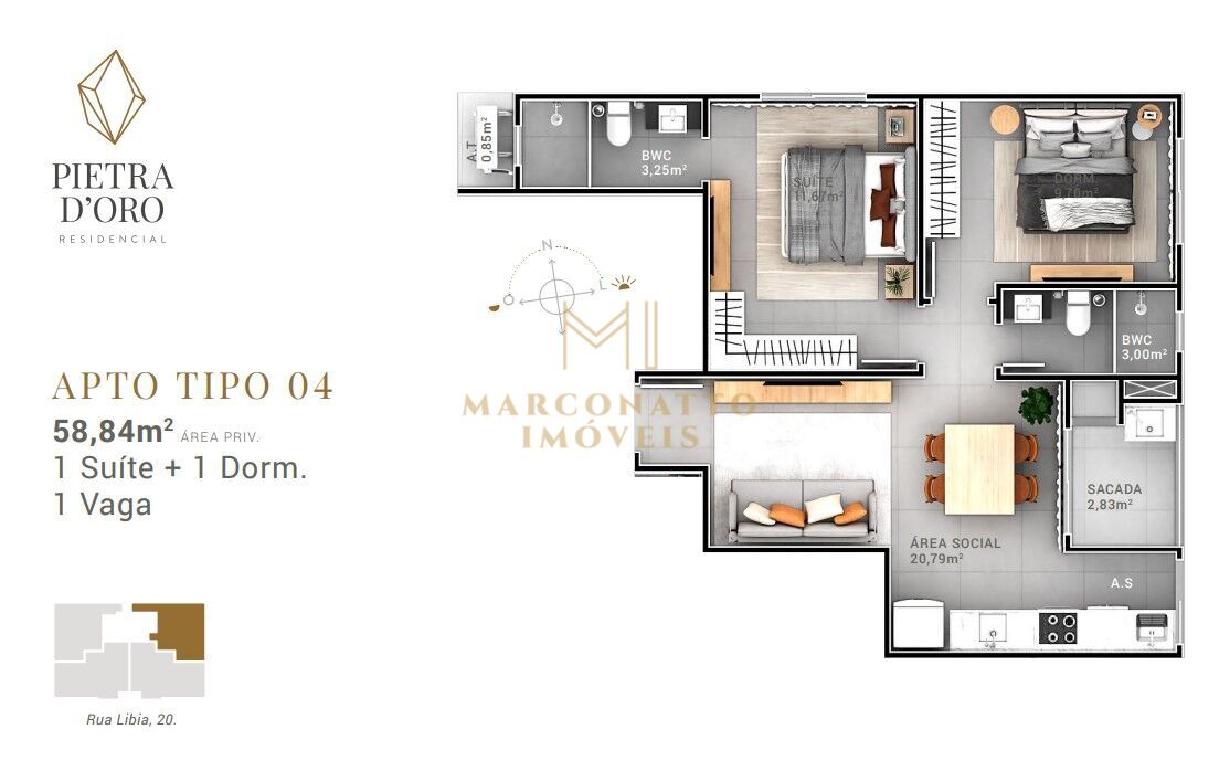 Apartamento à venda com 2 quartos, 67m² - Foto 15