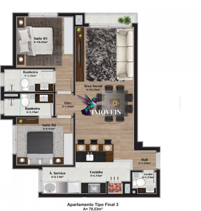 Apartamento à venda com 2 quartos, 79m² - Foto 33