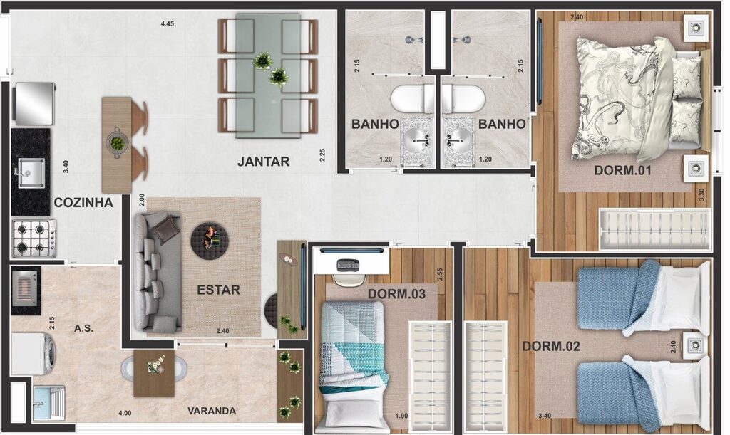 Apartamento à venda com 3 quartos, 58m² - Foto 28