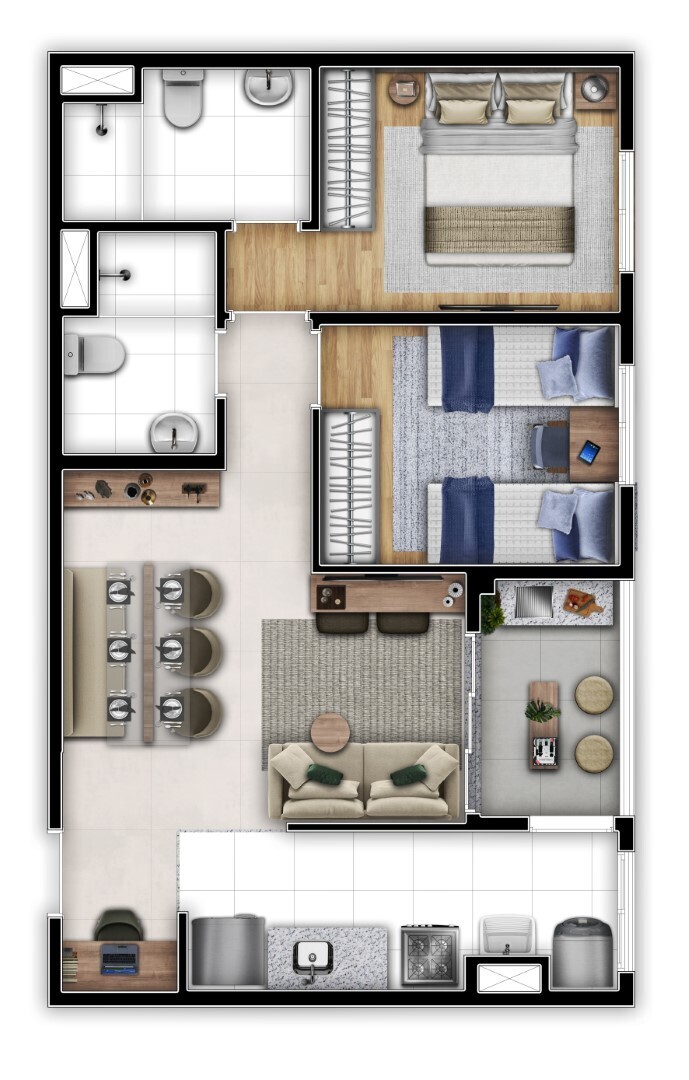 Apartamento à venda com 2 quartos, 56m² - Foto 40