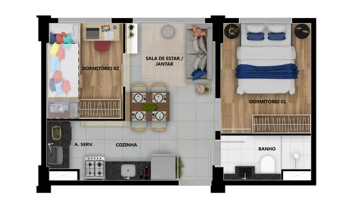 Apartamento à venda com 2 quartos, 31m² - Foto 15