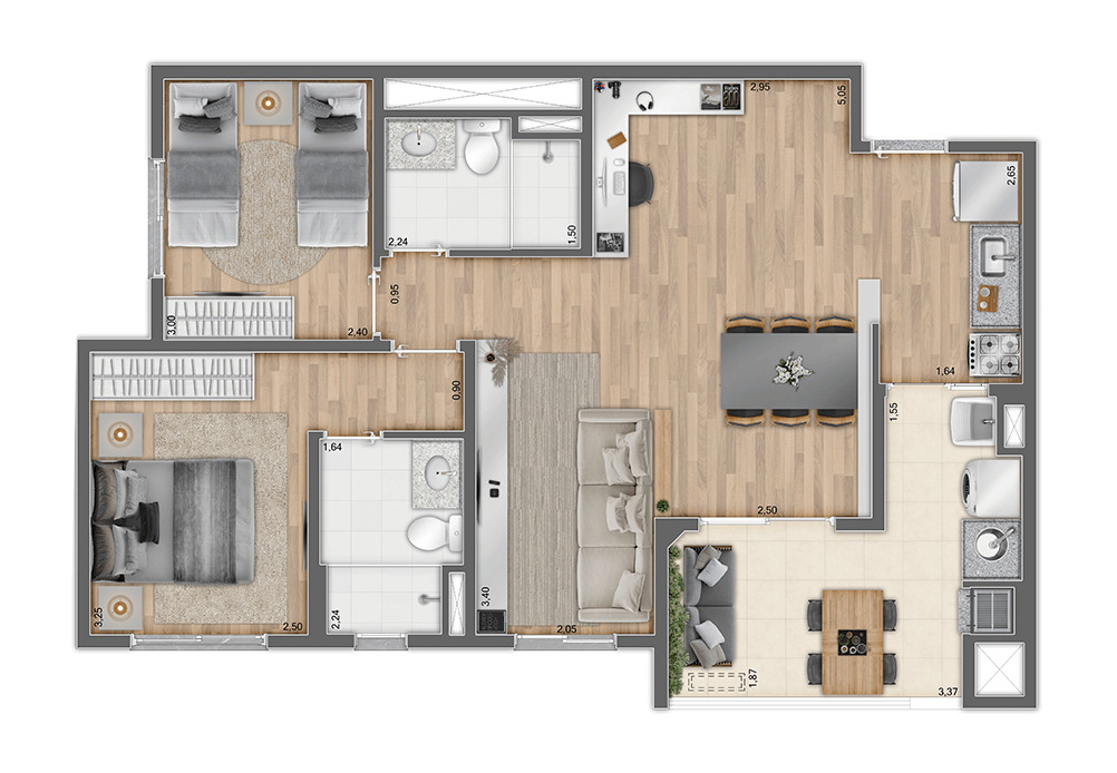 Apartamento à venda com 3 quartos, 70m² - Foto 19