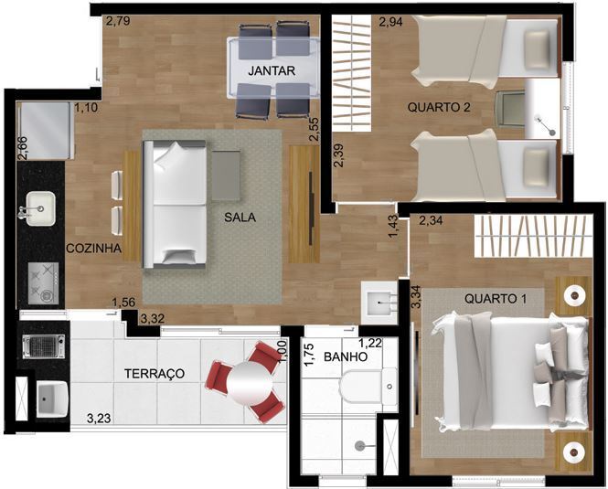 Apartamento à venda com 2 quartos, 41m² - Foto 9