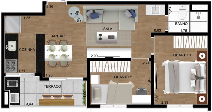 Apartamento à venda com 2 quartos, 41m² - Foto 10