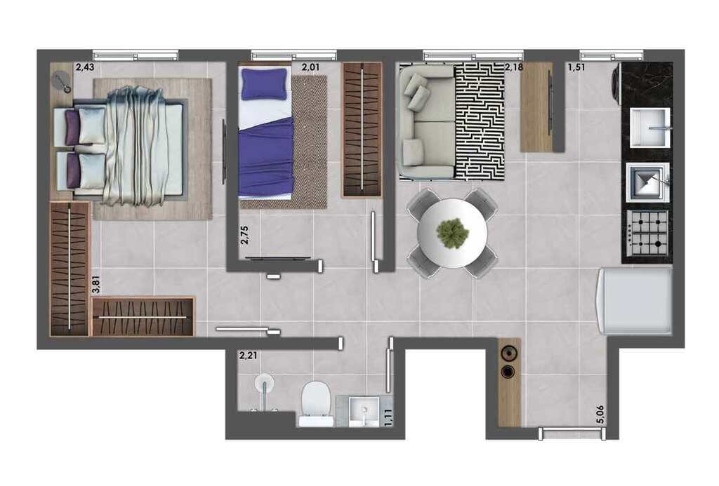 Apartamento à venda com 2 quartos, 47m² - Foto 14