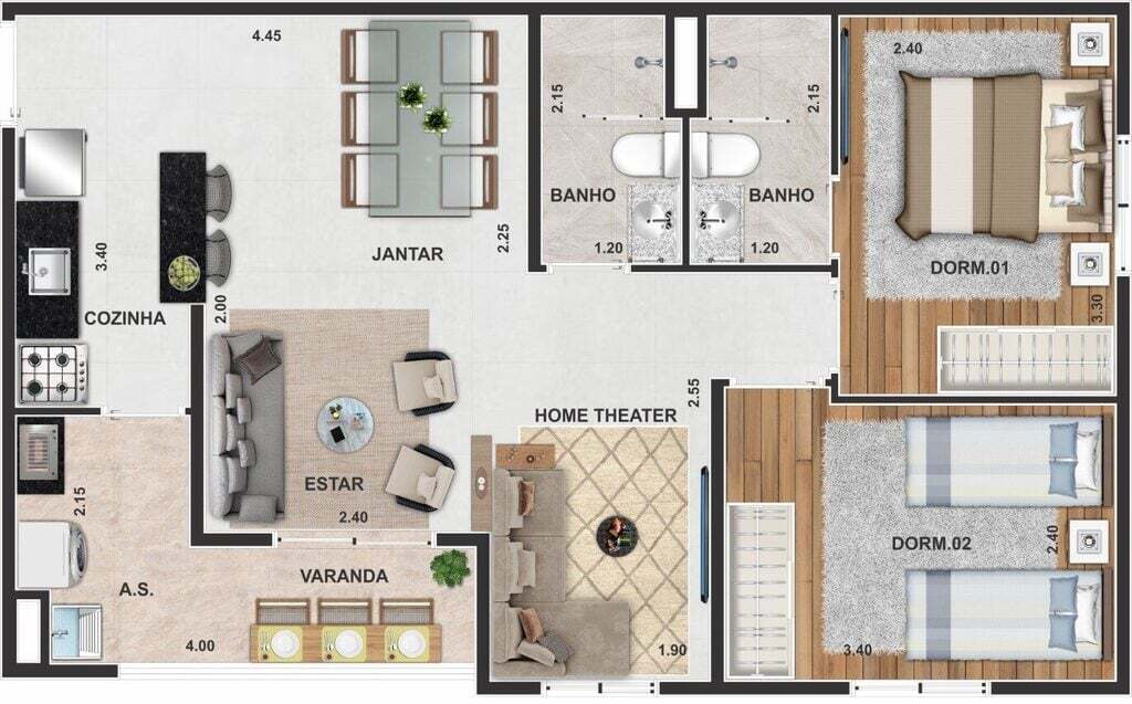 Apartamento à venda com 3 quartos, 58m² - Foto 29