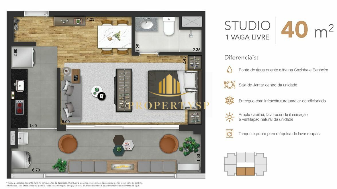 Apartamento à venda com 1 quarto, 40m² - Foto 5