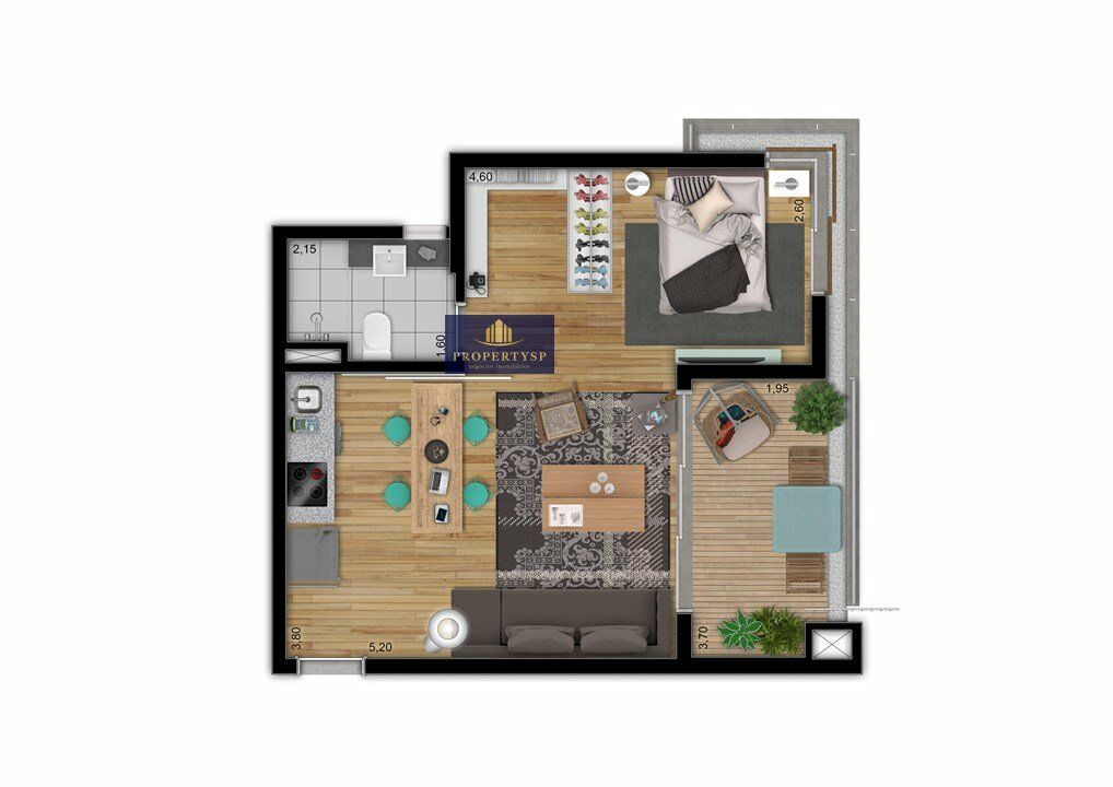 Apartamento à venda com 1 quarto, 50m² - Foto 3