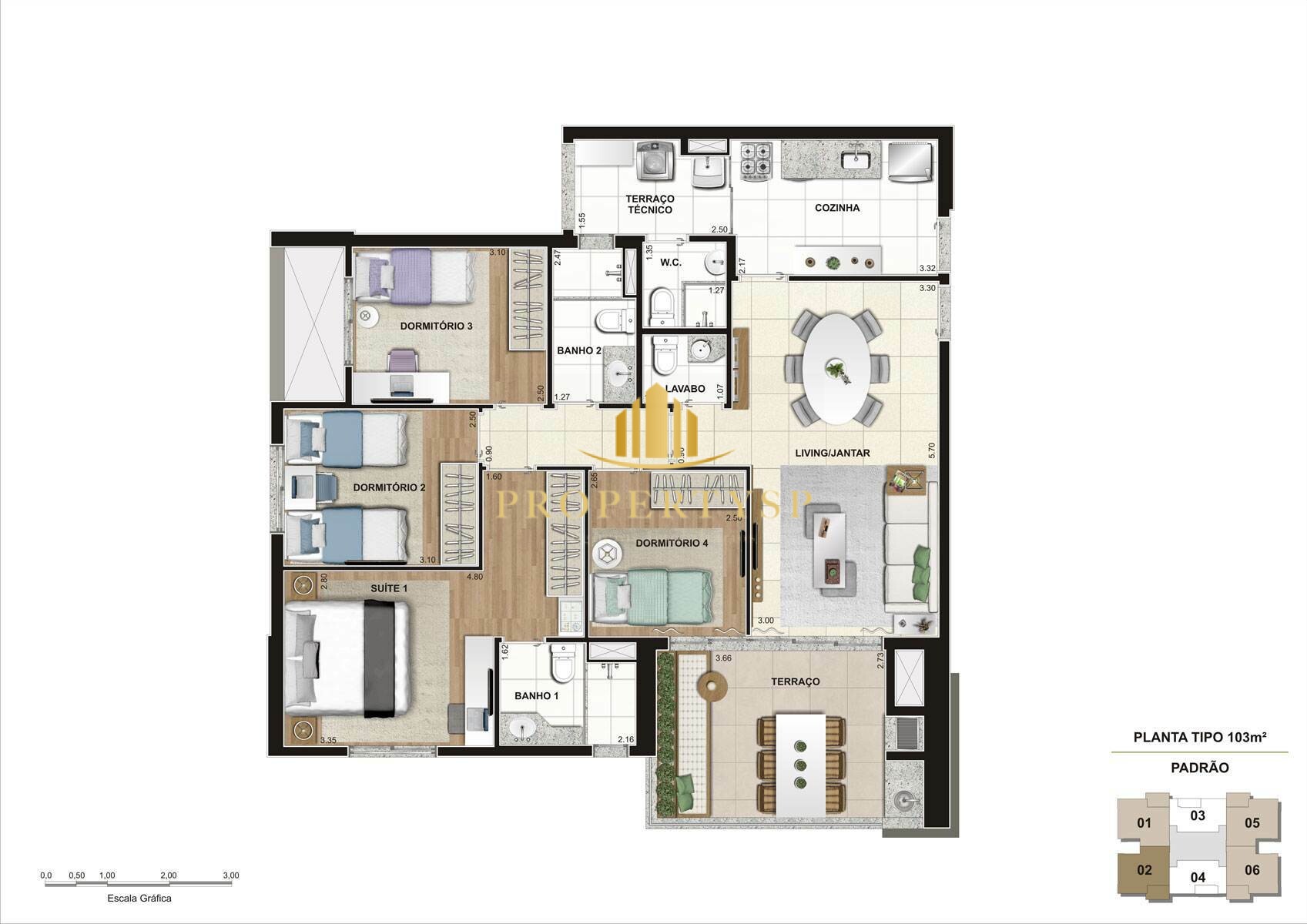 Apartamento à venda com 4 quartos, 103m² - Foto 2