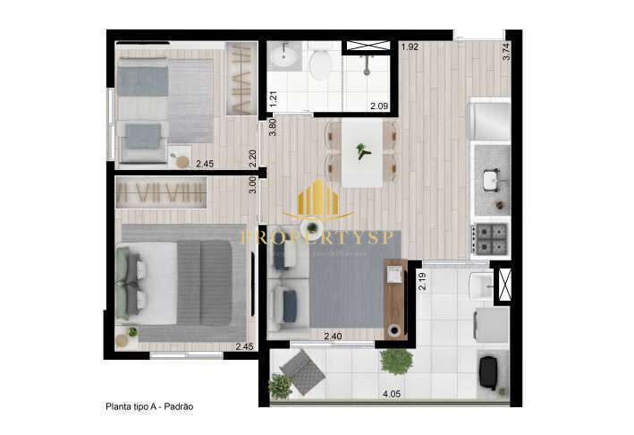 Apartamento à venda com 2 quartos, 43m² - Foto 6