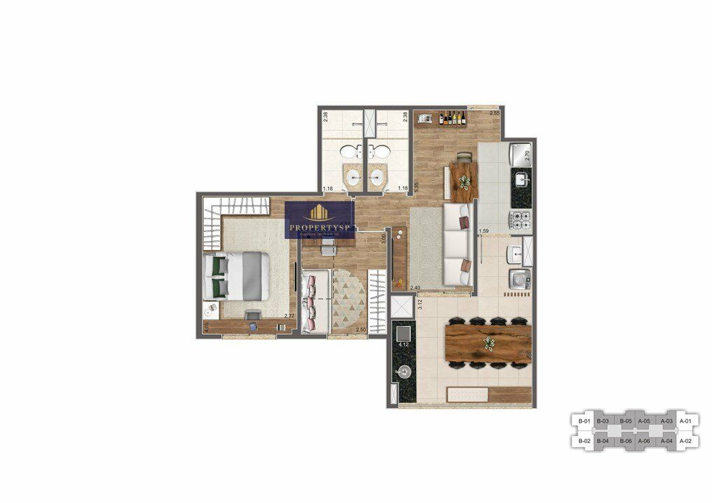 Apartamento à venda com 2 quartos, 68m² - Foto 4