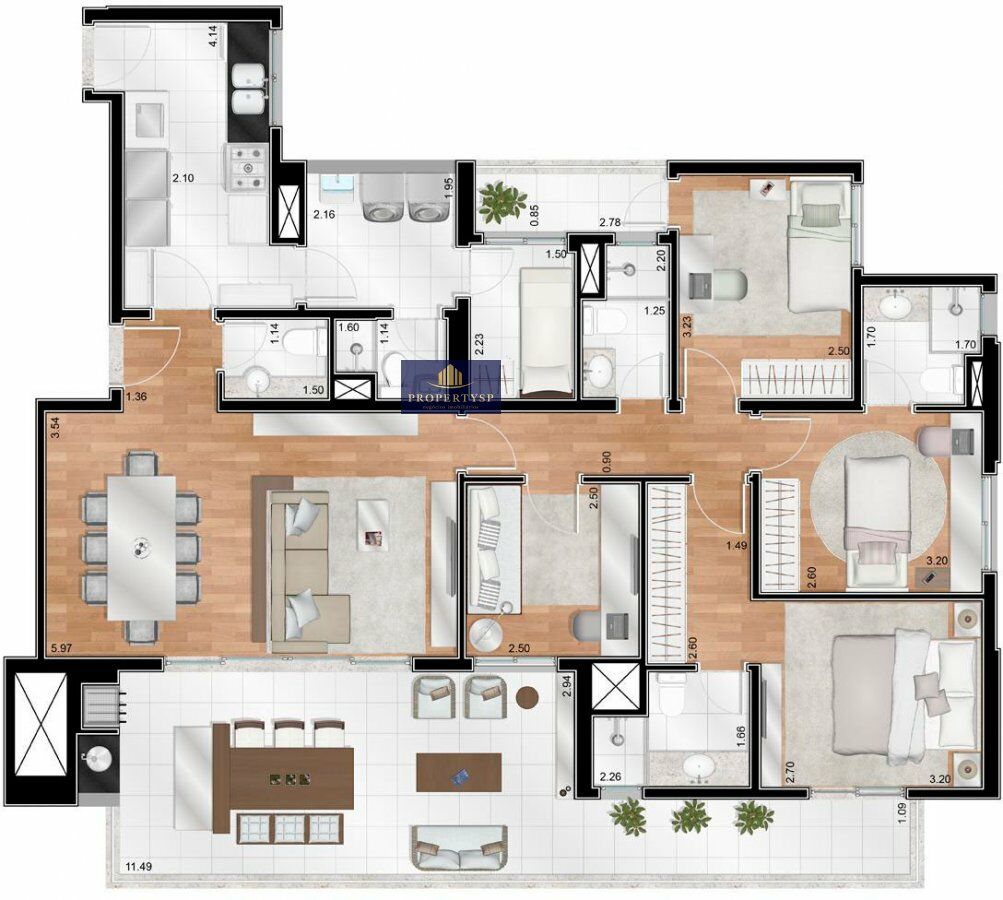 Apartamento à venda com 4 quartos, 145m² - Foto 2