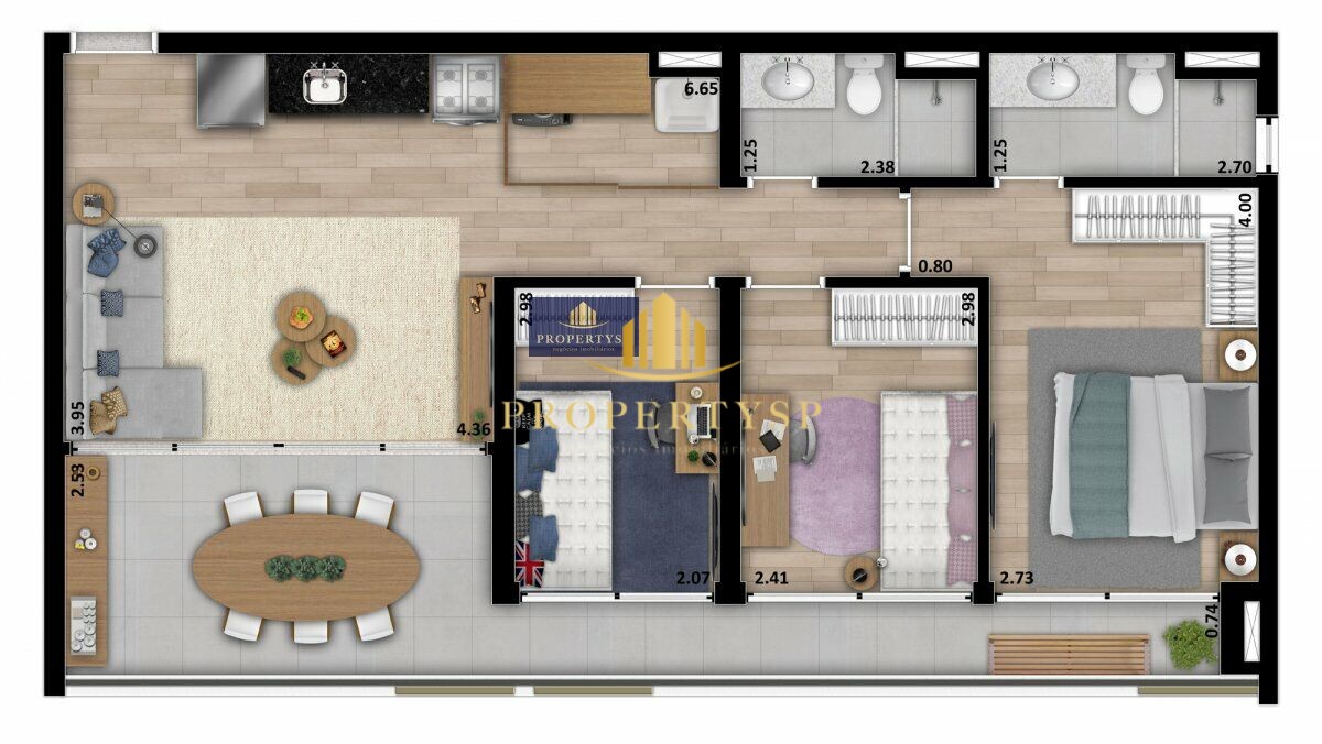 Apartamento à venda com 3 quartos, 84m² - Foto 3