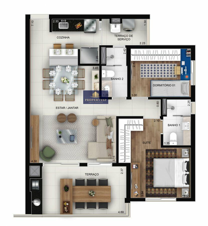 Apartamento à venda com 2 quartos, 75m² - Foto 9