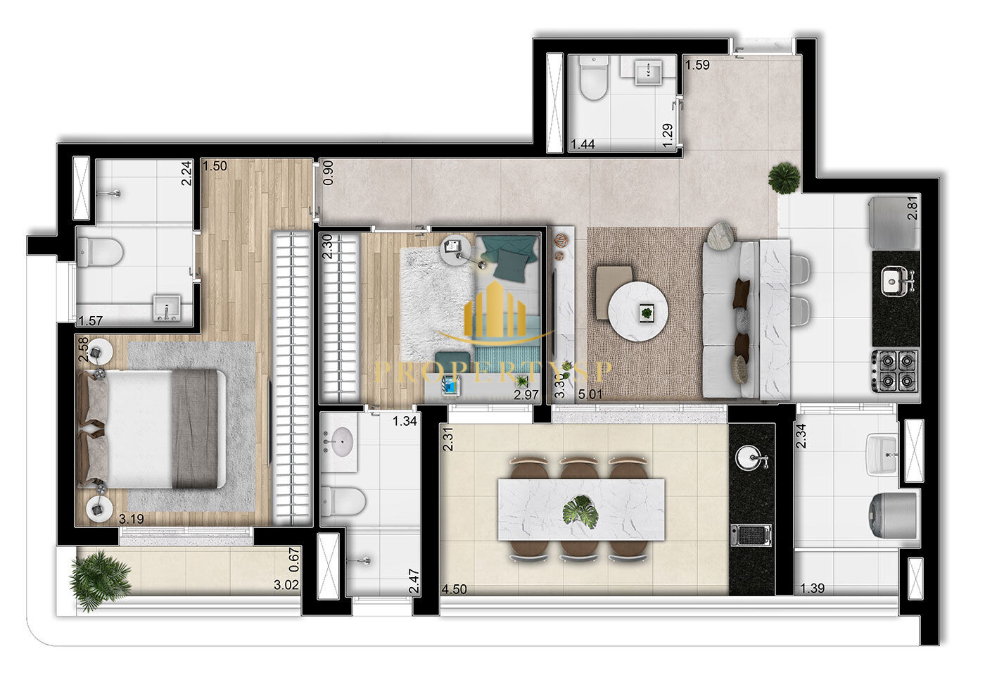 Apartamento à venda com 2 quartos, 78m² - Foto 3