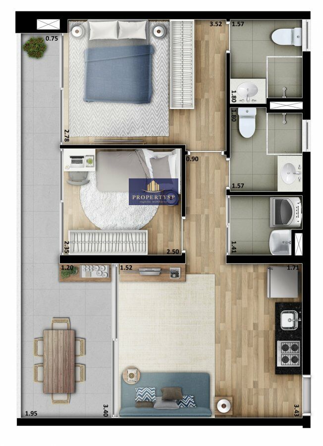 Apartamento à venda com 2 quartos, 61m² - Foto 4