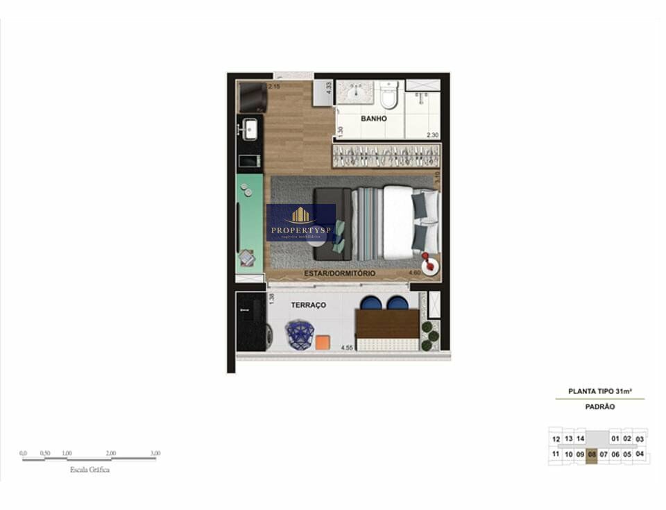 Apartamento à venda com 1 quarto, 30m² - Foto 20