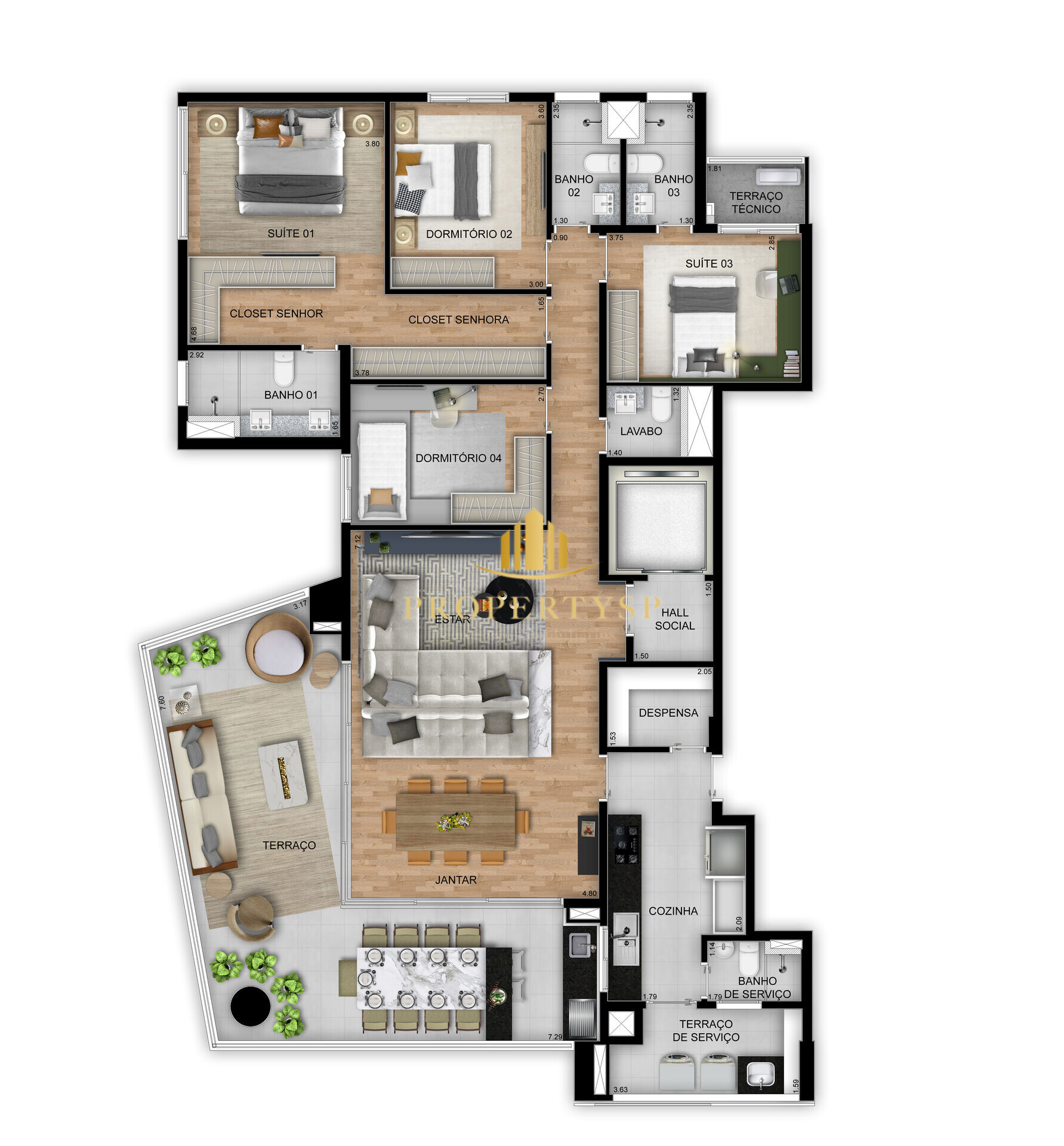 Apartamento à venda com 4 quartos, 195m² - Foto 33