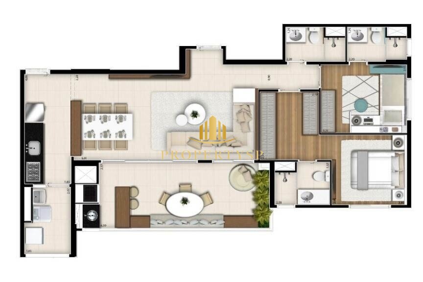 Apartamento à venda com 3 quartos, 96m² - Foto 3