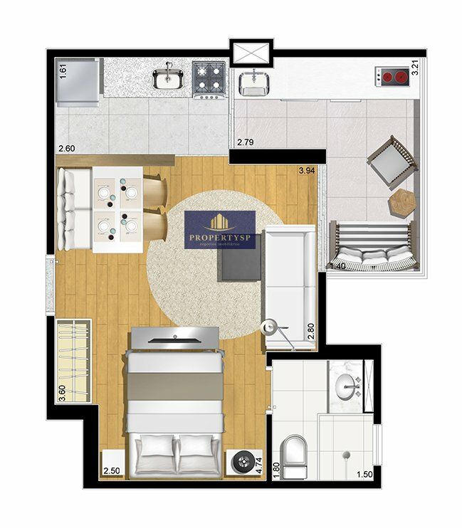 Apartamento à venda com 1 quarto, 33m² - Foto 8