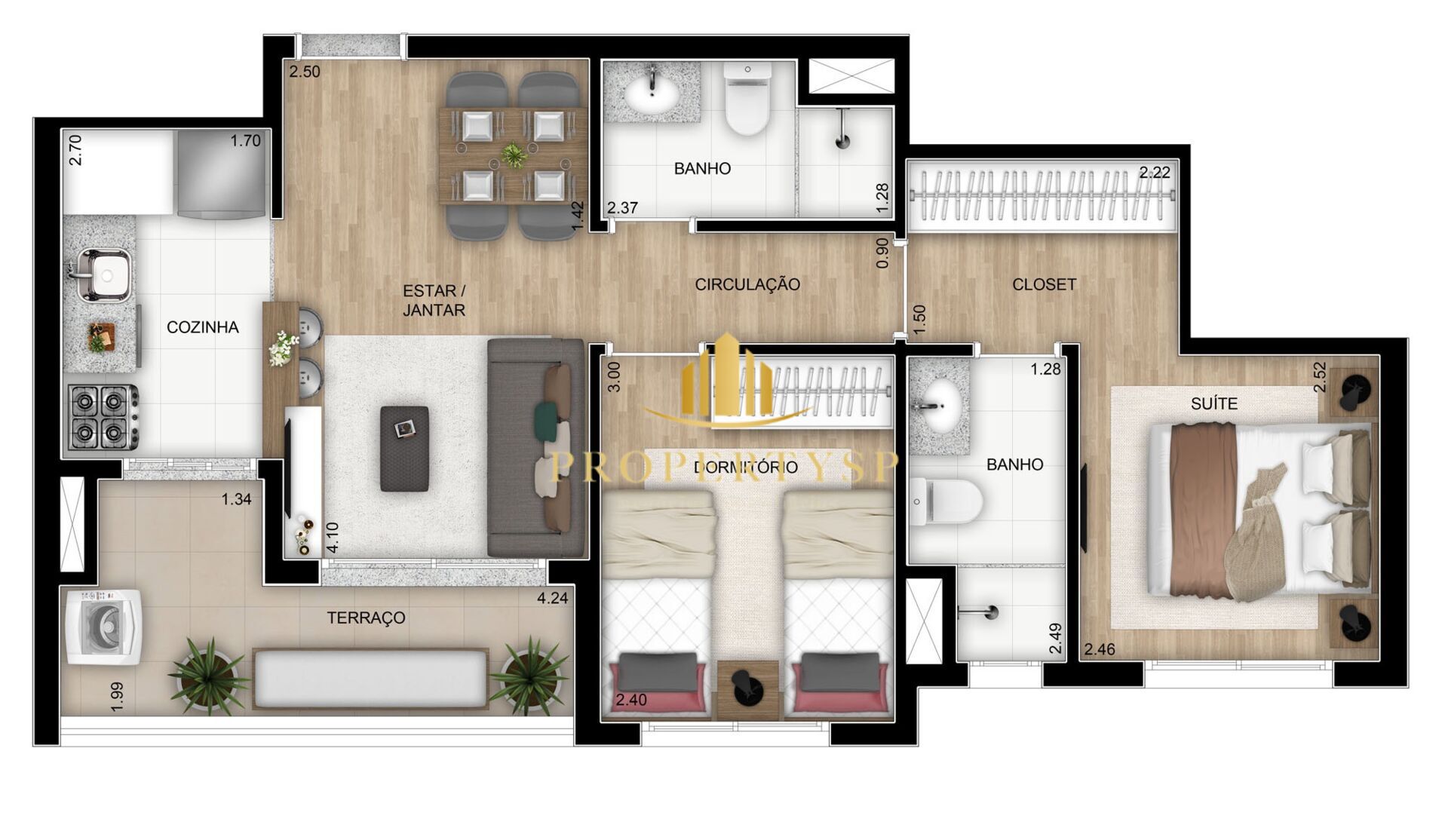 Apartamento à venda com 2 quartos, 55m² - Foto 4