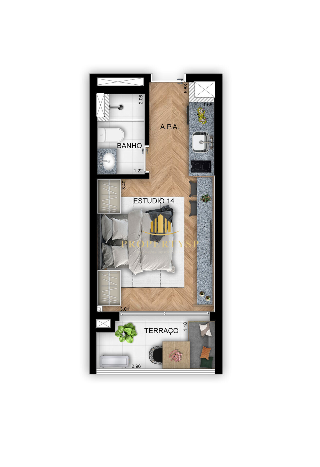 Apartamento à venda com 1 quarto, 23m² - Foto 25