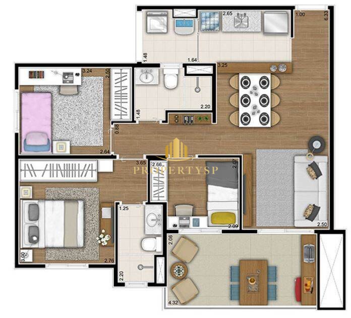 Apartamento à venda com 3 quartos, 72m² - Foto 3