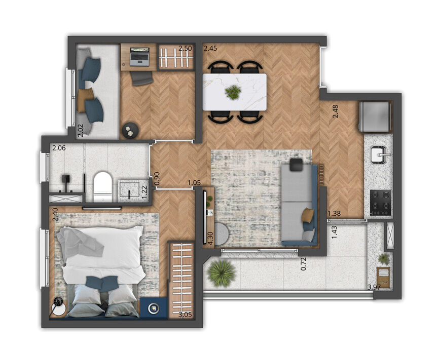 Apartamento à venda com 2 quartos, 39m² - Foto 3