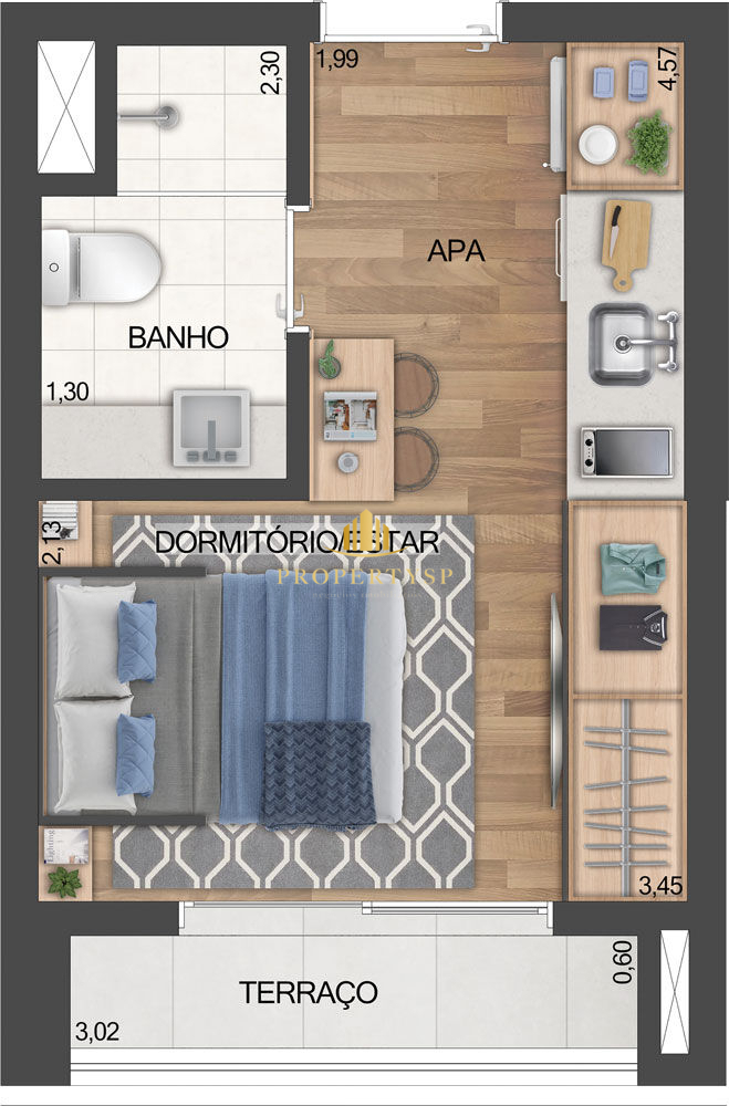 Apartamento à venda com 1 quarto, 21m² - Foto 6