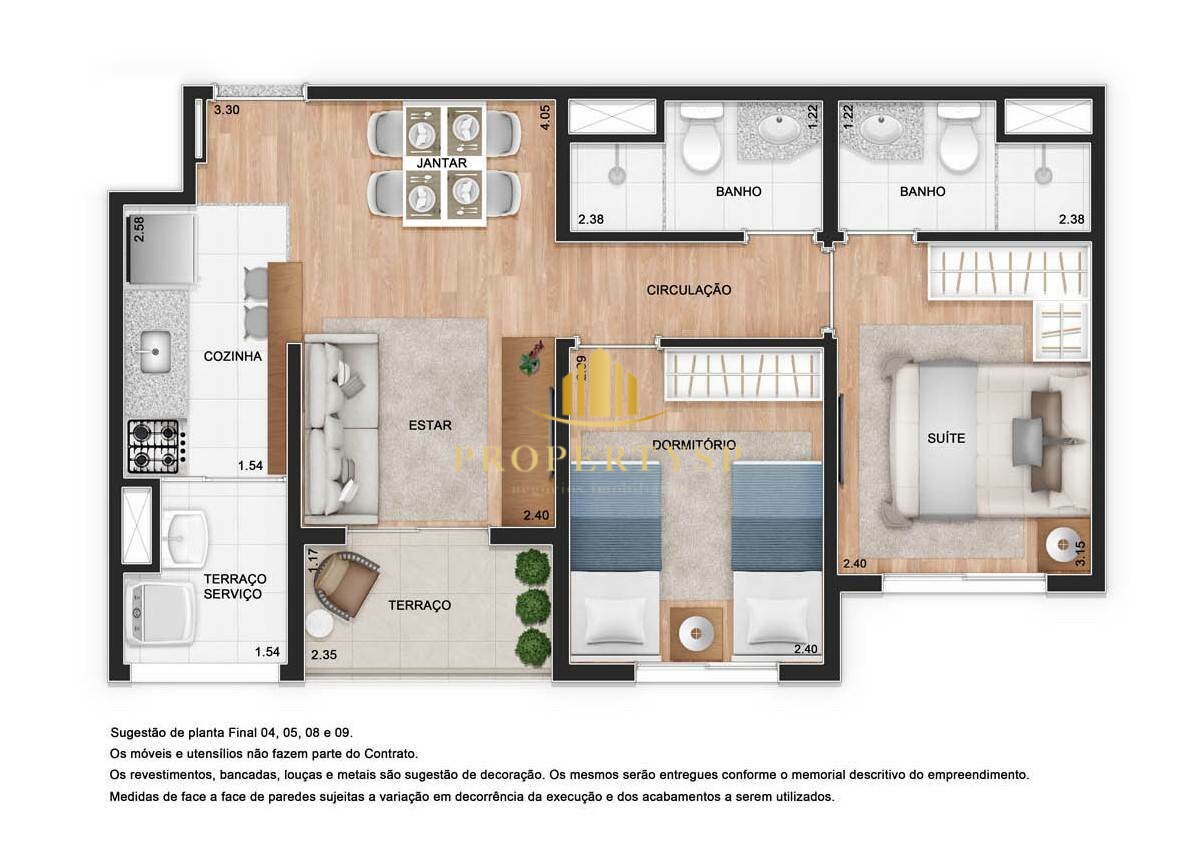 Apartamento à venda com 2 quartos, 50m² - Foto 2