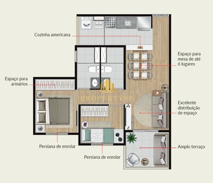 Apartamento à venda com 2 quartos, 51m² - Foto 4