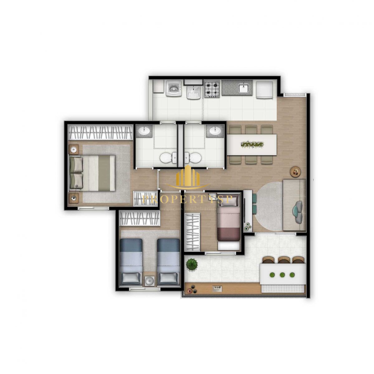 Apartamento à venda com 3 quartos, 70m² - Foto 3