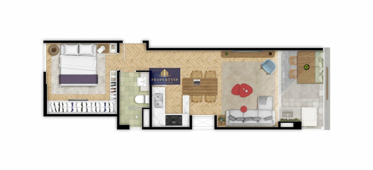 Apartamento à venda com 1 quarto, 47m² - Foto 5