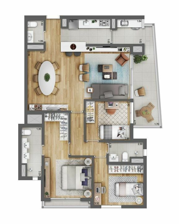 Apartamento à venda com 3 quartos, 103m² - Foto 2